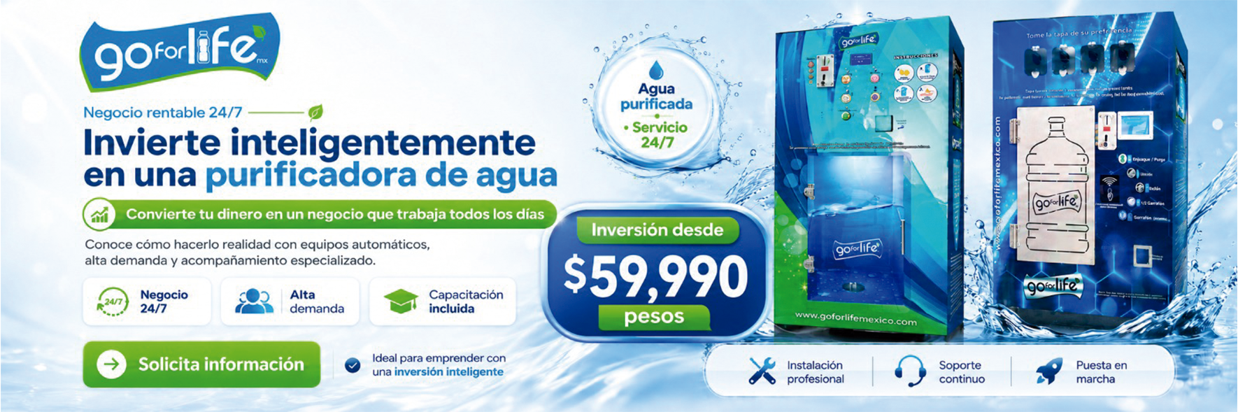 Purificadoras de agua con ventana automatica