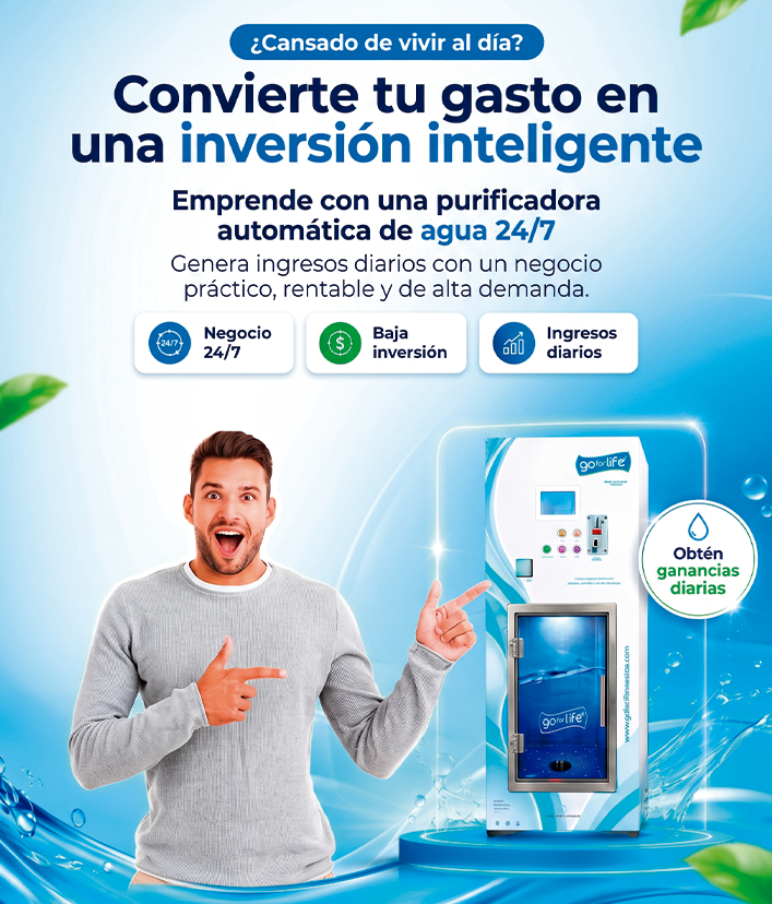 Agua purificada 24 horas del día